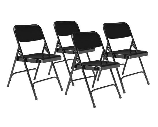 NPS® 200 Series Premium All-Steel Double Hinge Folding Chair - 4 Pack