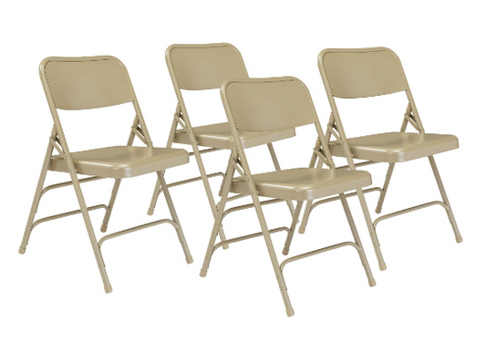 NPS® 300 Series Deluxe All-Steel Triple Brace Double Hinge Folding Chair - 4 Pack