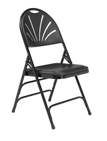 NPS® 1100 Series Deluxe Fan Back with Triple Brace Double Hinge Folding Chair - 4 Pack