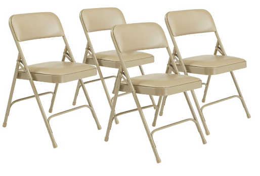NPS® 1200 Series Premium Vinyl Upholstered Double Hinge Folding Chair - 4 Pack