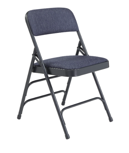 NPS® 2300 Series Deluxe Fabric Upholstered Triple Brace Double Hinge Premium Folding Chair - 4 Pack