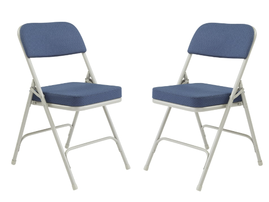 NPS® 3200 Series Premium 2” Vinyl Upholstered Double Hinge Folding Chair - 2 Pack
