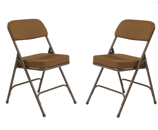 NPS® 3200 Series Premium 2” Vinyl Upholstered Double Hinge Folding Chair - 2 Pack