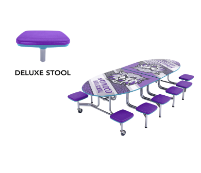 AmTab Mobile Stool Table - Elliptical Shape