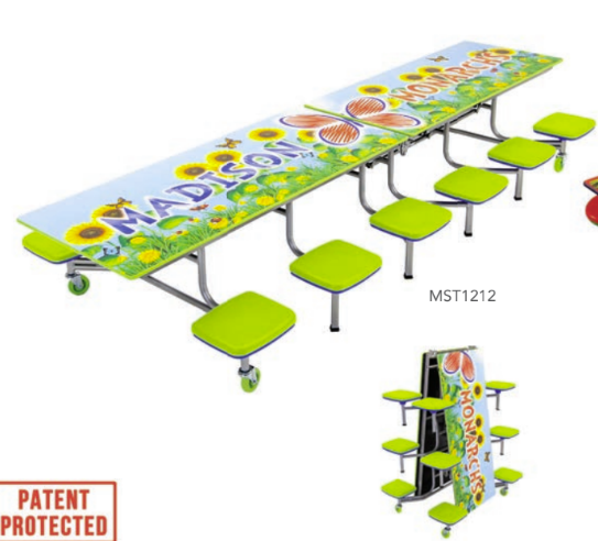 AmTab Mobile Bench Table - Rectangular Shape
