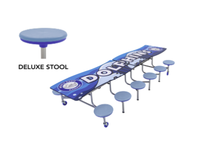 AmTab Mobile Bench Table - Wave Shape